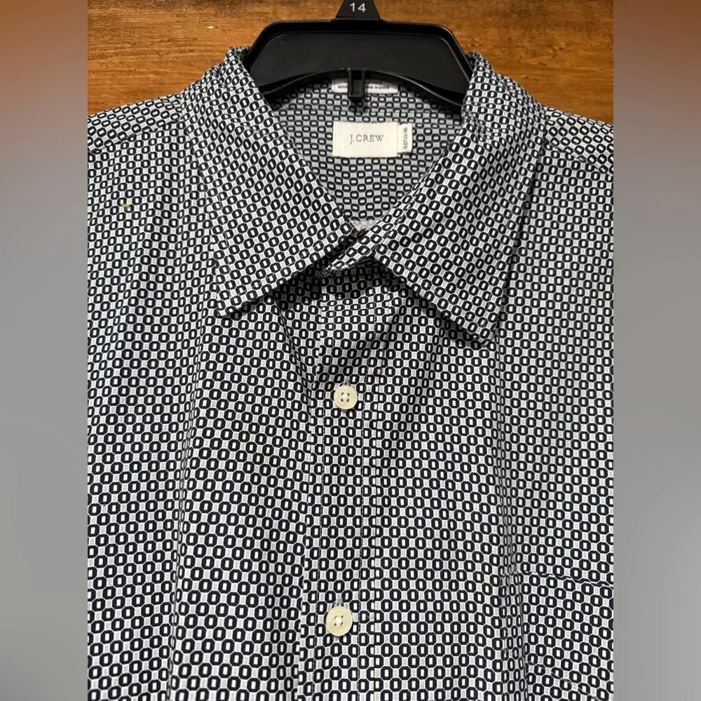 J. Crew Button Down Dress Shirt Black Gray Size XL 17 1/2 -‎ 18 100% cotton